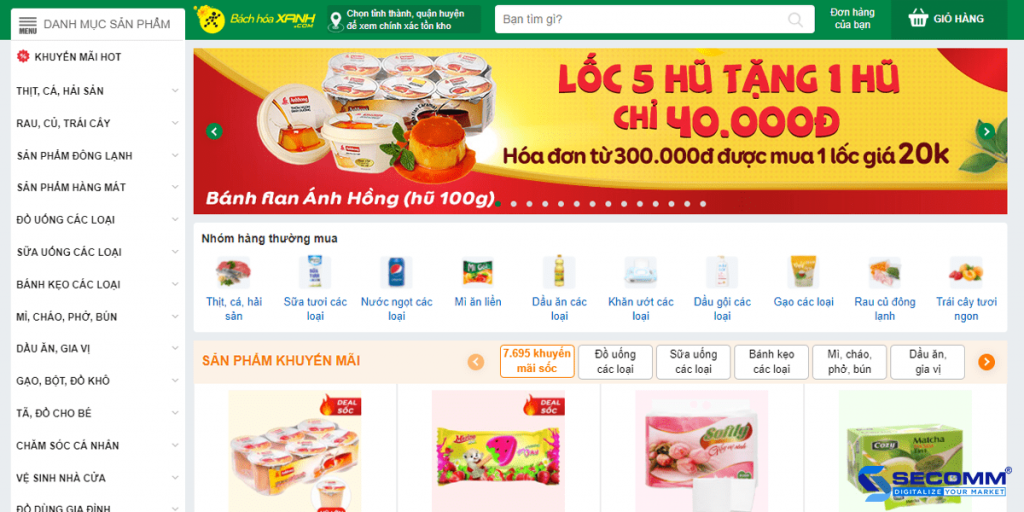 Top 5 website thương mại điện tử bách hóa tại Việt Nam - Bách Hóa Xanh