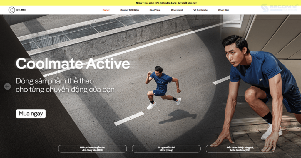 Top 10 website thương mại điện tử thời trang tại Việt Nam - Coolmate
